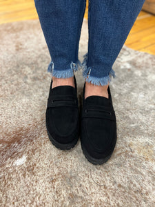 Corkys Inspo Loafer Black Suede The Sparkly Pig Shoes