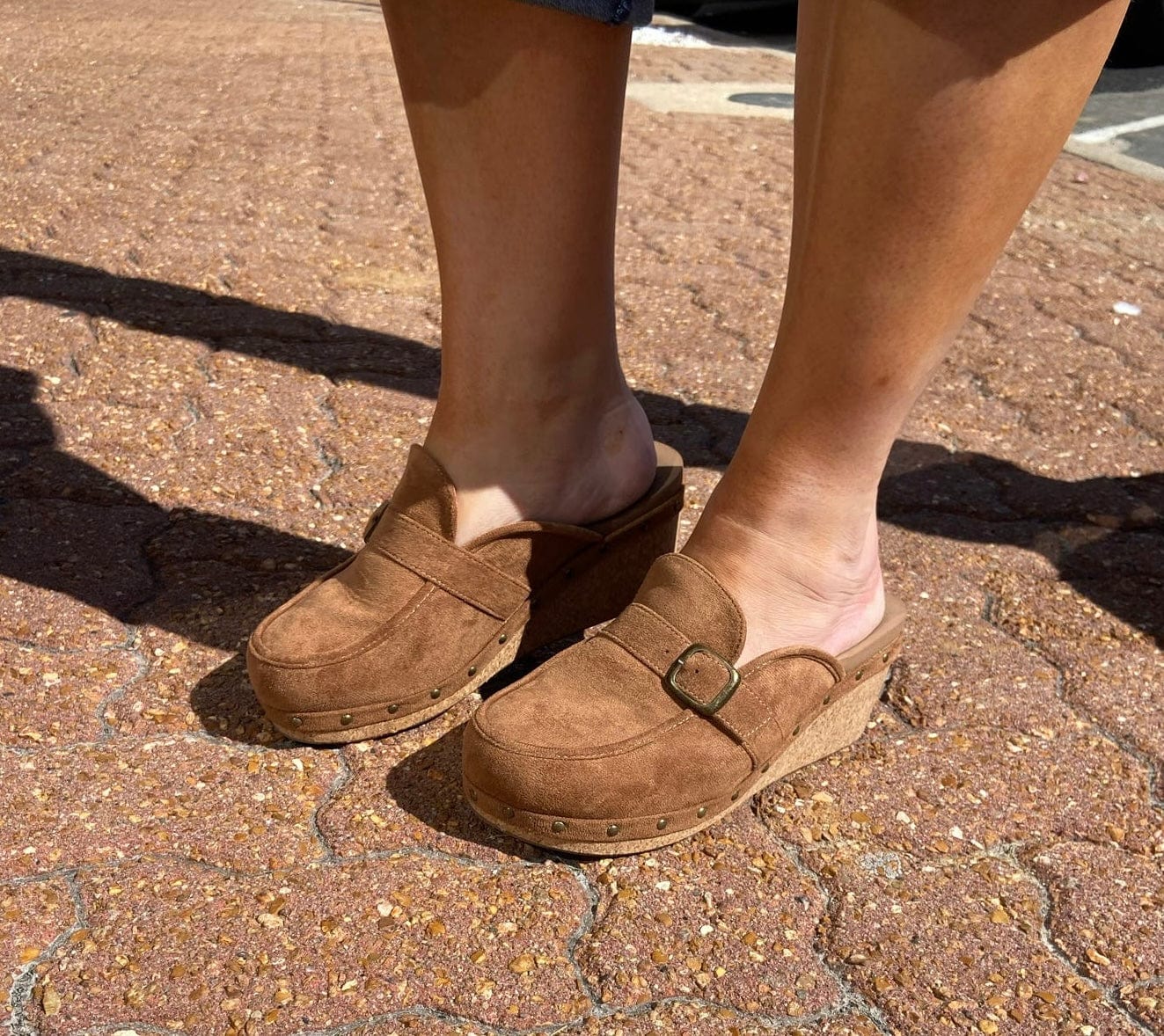 Corkys Just Precious Clog Tobacco Faux Suede The Sparkly Pig Shoes