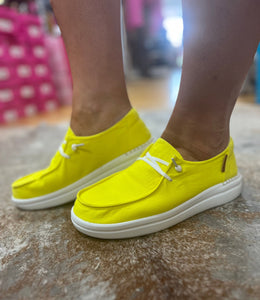 Corkys Kayak Neon Yellow The Sparkly Pig Shoes