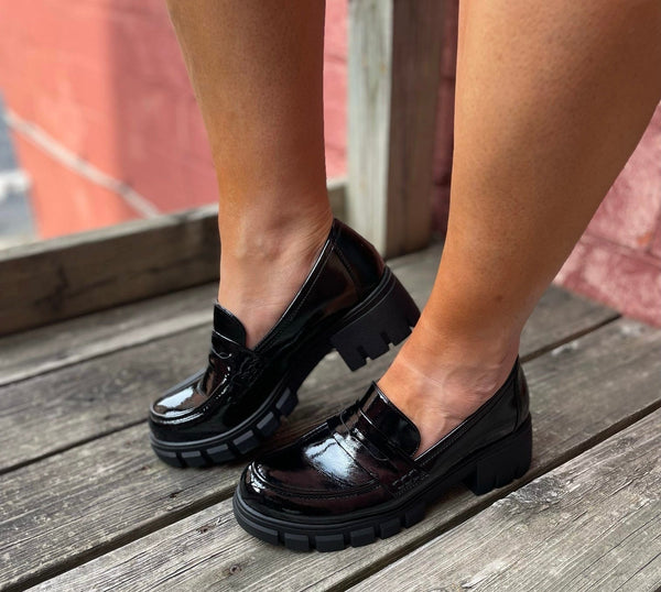 Corkys Keeper Loafer Black Patent The Sparkly Pig Shoes