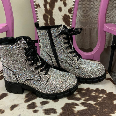Corkys Mood Boot Clear Rhinestones The Sparkly Pig Shoes