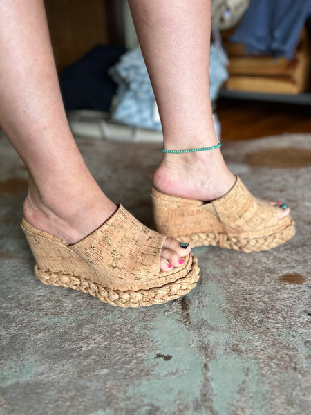 Corkys Resting Beach Face Wedge in Cork The Sparkly Pig Shoes