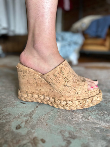 Corkys Resting Beach Face Wedge in Cork The Sparkly Pig Shoes