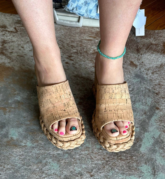 Corkys Resting Beach Face Wedge in Cork The Sparkly Pig Shoes