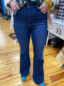 Dark Denim HR Clean Bell Bottom The Sparkly Pig Jeans