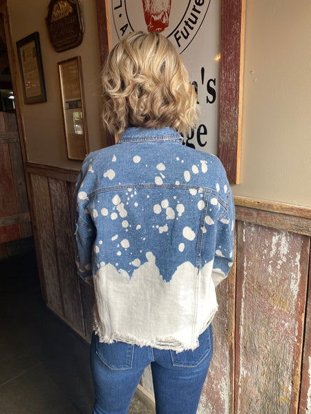 Distressed Bleached Denim Jacket The Sparkly Pig Jackets