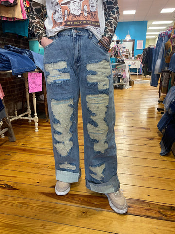 Distressed Jeans w/ Stars The Sparkly Pig jeans Distressed Jeans w/ Stars