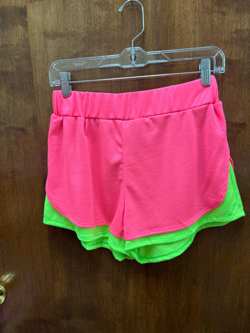 French Terry Knit Color Block w/ Side Slit Shorts The Sparkly Pig Shorts