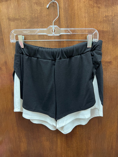 French Terry Knit Color Block w/ Side Slit Shorts The Sparkly Pig Shorts