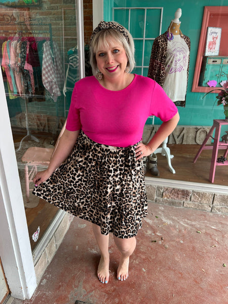 Fuchsia/Leopard Print Dress Plus Size The Sparkly Pig Dresses