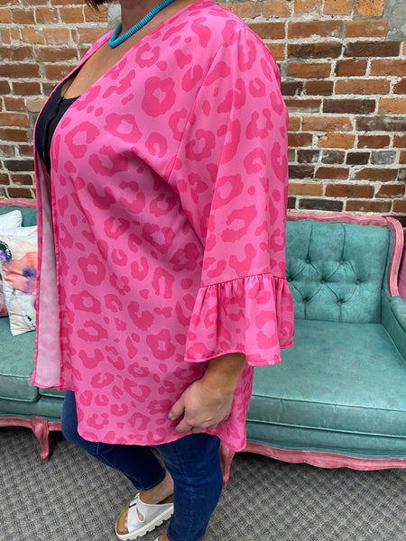 Fuchsia Leopard Print Kimono The Sparkly Pig kimonos