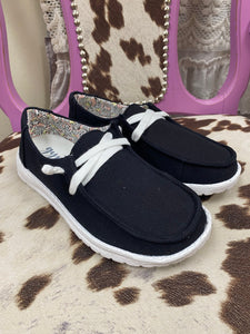 Gypsy Jazz Holly Canvas Slip on Black The Sparkly Pig Shoes