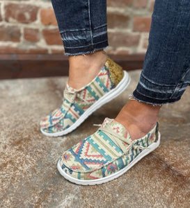 Gypsy Jazz Slip Ons Summer Beige The Sparkly Pig Shoes