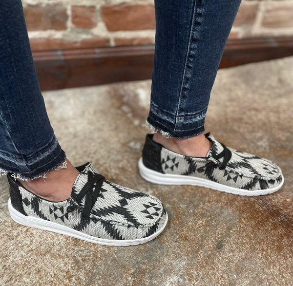 Gypsy Jazz Slip Ons Summer Black The Sparkly Pig Shoes