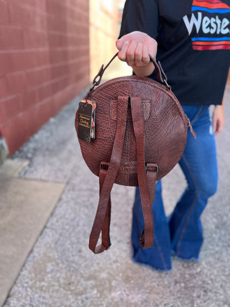 Hair on Hide Canteen Purse w/ Tooled Leather & Backpack Option The Sparkly Pig purses