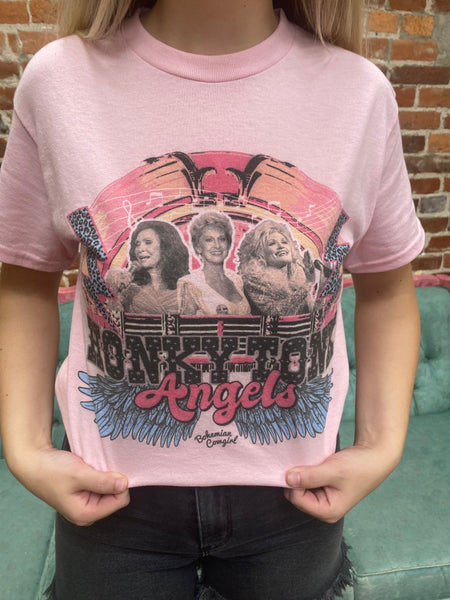 Honkytonk Angels Light Pink Tee The Sparkly Pig tee shirt