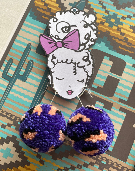 Large Pom Pom earrings The Sparkly Pig jewelry