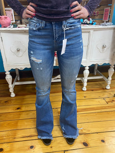 Light Denim High Rise Flare The Sparkly Pig Jeans