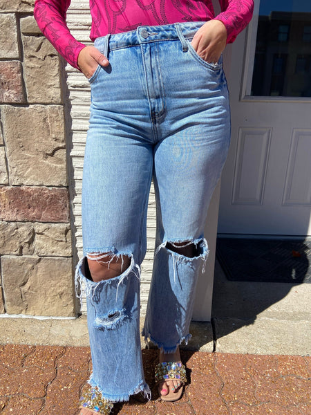 Light Denim Redeem 90's Vintage Flare Jeans The Sparkly Pig Jeans