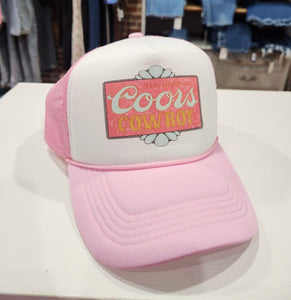 Light Pink Original Coors Cowboy Trucker Hat The Sparkly Pig hats