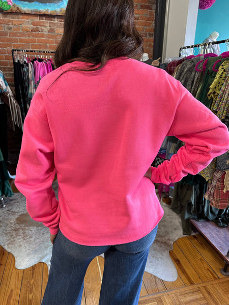 Long Live Cowgirls Hot Pink Sweatshirt Crop The Sparkly Pig tops