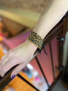 Mesa beaded leopard print cuff The Sparkly Pig jewelry