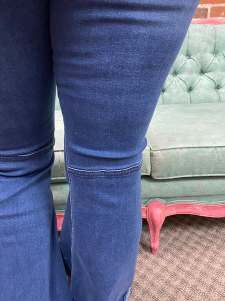 Mid Wash Extreme Flare Jeans Plus Size The Sparkly Pig Jeans
