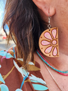 Mohave Pink Stone Flower Earrings The Sparkly Pig