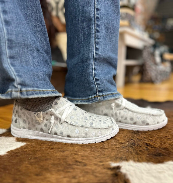 Montana White Silver HOH Slip On The Sparkly Pig Shoes