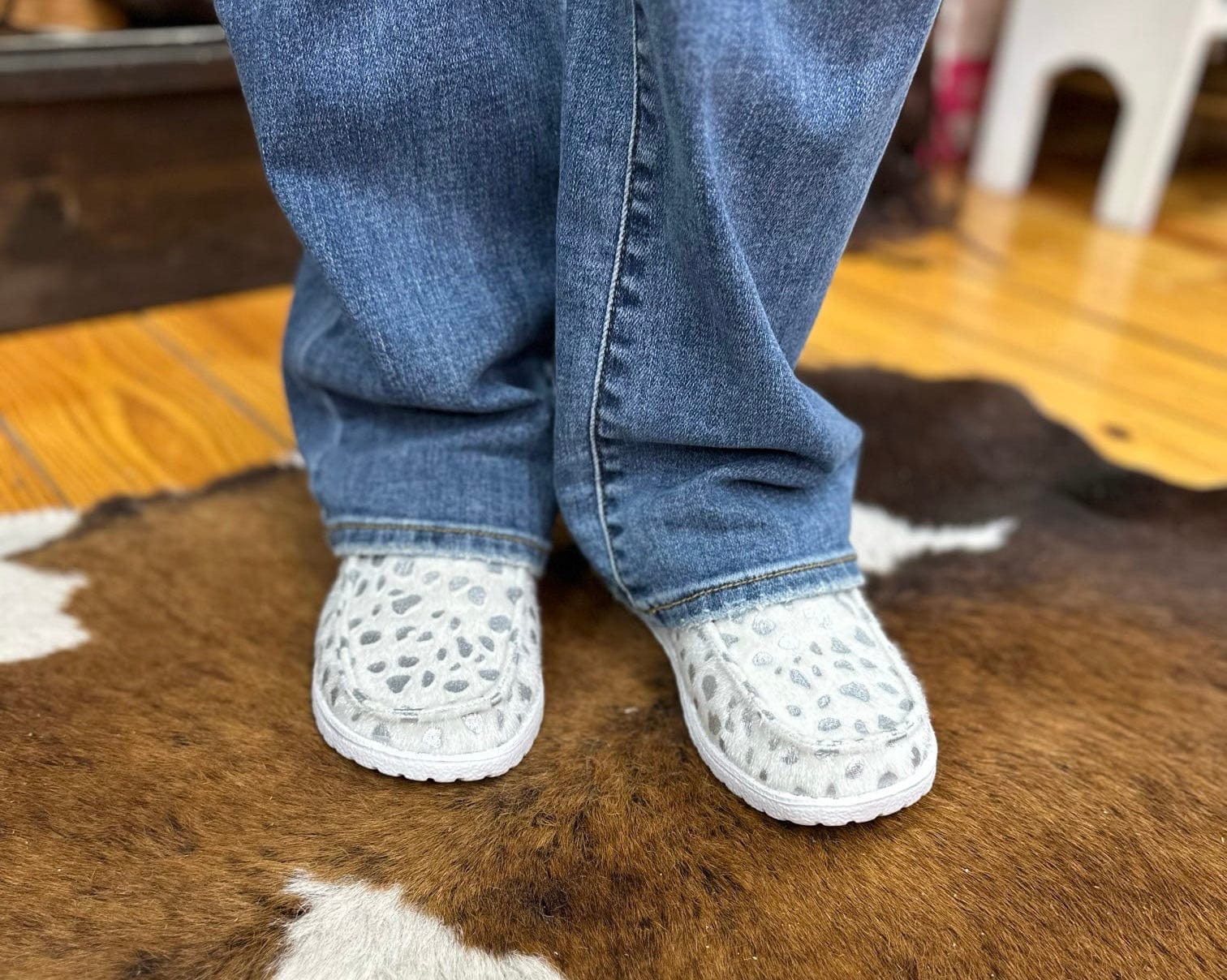Montana White Silver HOH Slip On The Sparkly Pig Shoes