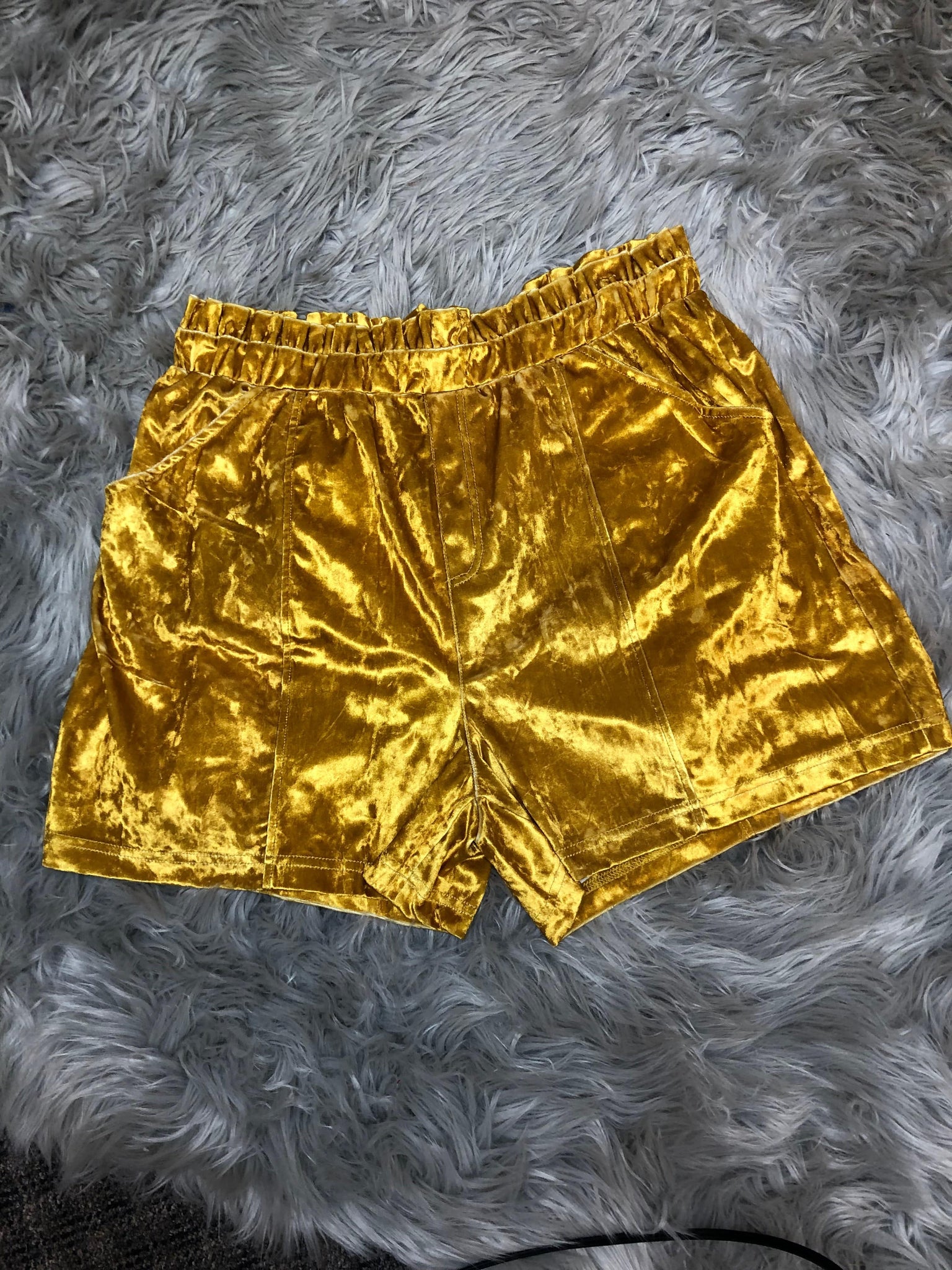 Mustard Vetiver Velvet Shorts The Sparkly Pig Bottoms