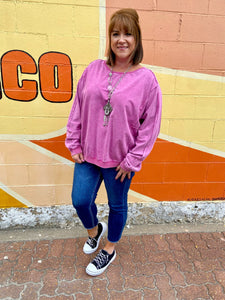 Orchid LS Mineral Wash Top Plus Size The Sparkly Pig tops