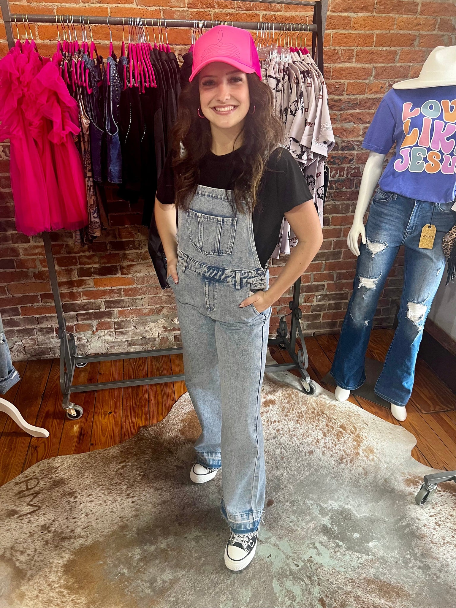 Overall It's a Vibe The Sparkly Pig overalls