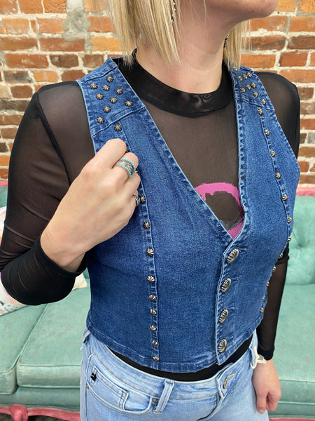 Pecos Queen Vest Denim The Sparkly Pig vests