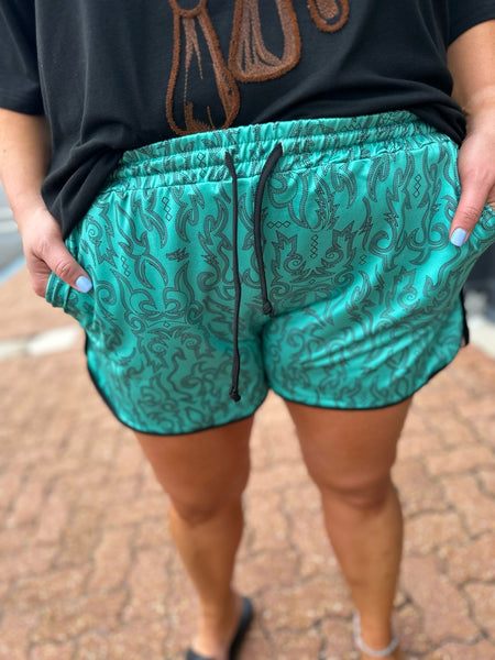 Raised Round Here Shorts Turquoise The Sparkly Pig shorts