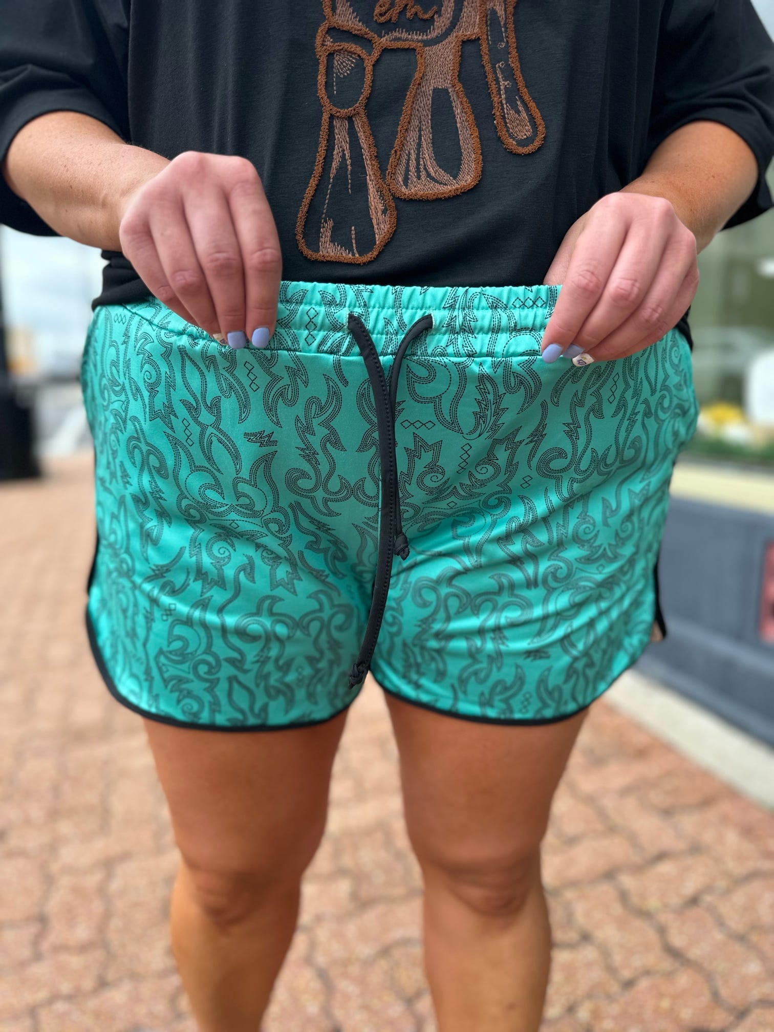 Raised Round Here Shorts Turquoise The Sparkly Pig shorts