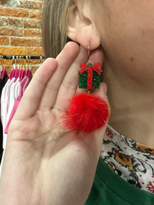 Red Christmas Gift Earrings The Sparkly Pig earrings Red Christmas Gift Earrings