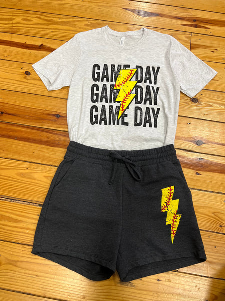 Softball Game Day Bolt Tee The Sparkly Pig Tops