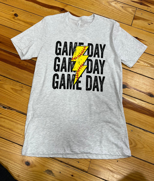 Softball Game Day Bolt Tee The Sparkly Pig Tops