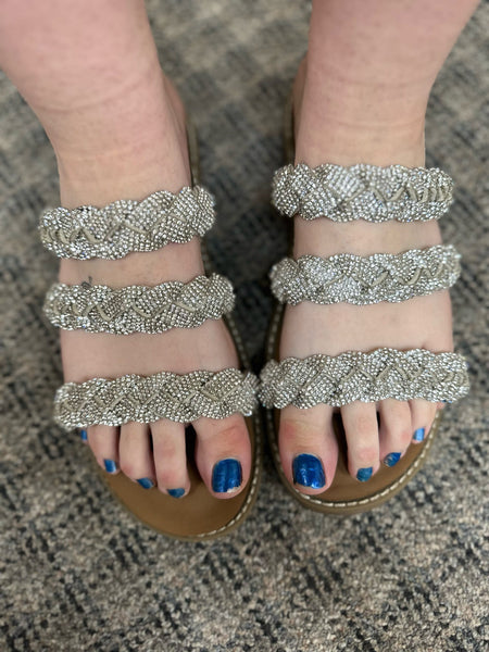 Stacia Silver Glitz Sandal The Sparkly Pig Shoes