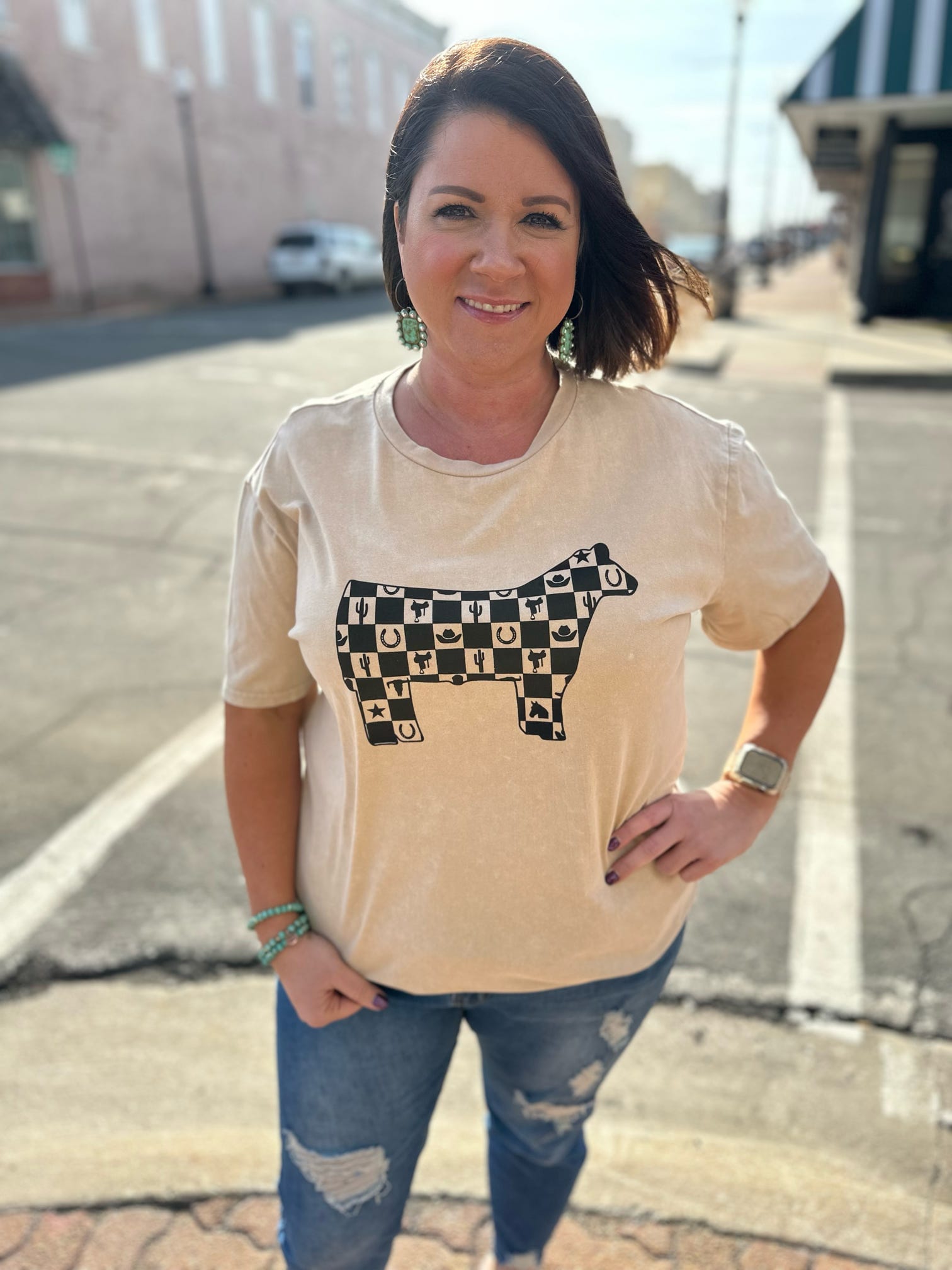 Stockcheck Tee Steer The Sparkly Pig Tops