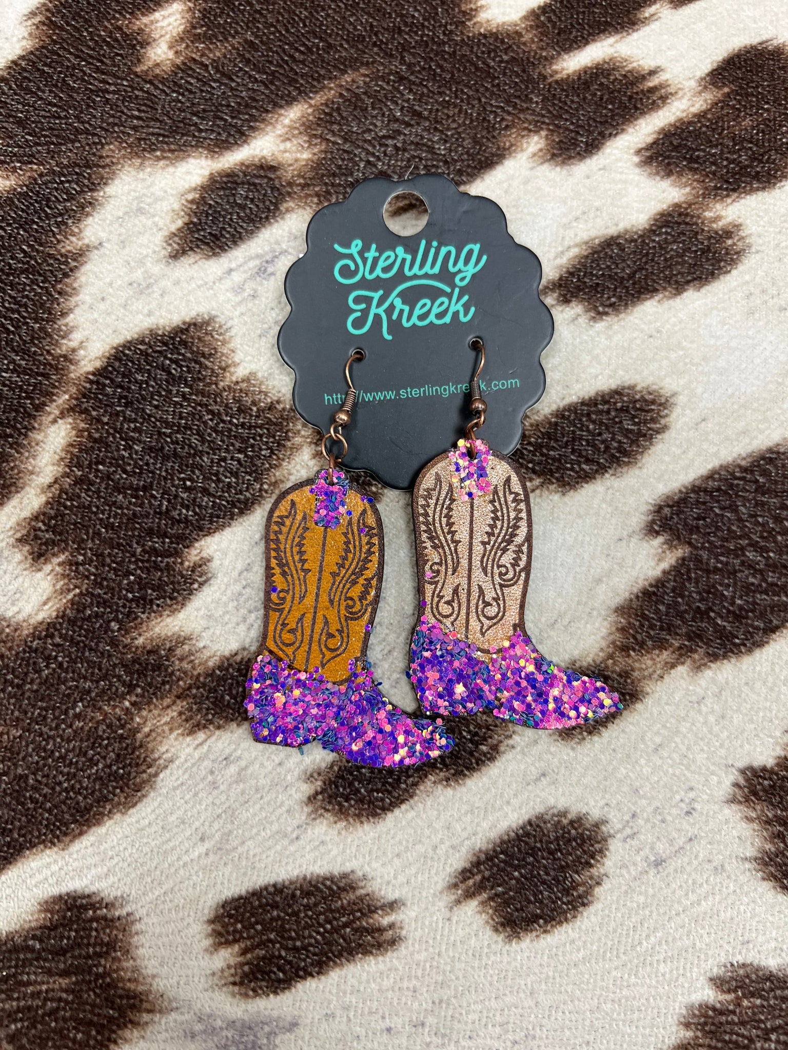 Vegas Stardust Boot Earrings The Sparkly Pig