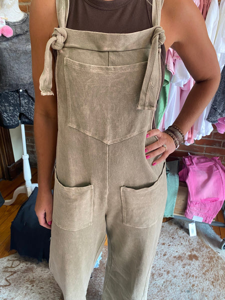 Vintage Sage Mineral Wash Cotton Twill Overalls The Sparkly Pig jumpsuits Vintage Sage Mineral Wash Cotton Twill Overalls