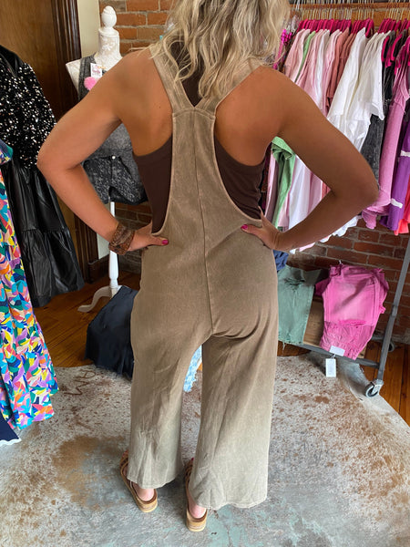 Vintage Sage Mineral Wash Cotton Twill Overalls The Sparkly Pig jumpsuits Vintage Sage Mineral Wash Cotton Twill Overalls