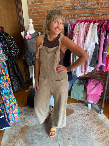 Vintage Sage Mineral Wash Cotton Twill Overalls The Sparkly Pig jumpsuits Vintage Sage Mineral Wash Cotton Twill Overalls