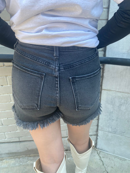 Washed Black High Rise Short The Sparkly Pig shorts