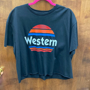Western Black Tee The Sparkly Pig Tops