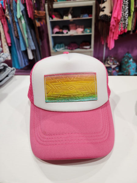 White/Fuchsia Foam Trucker Hat The Sparkly Pig Hats