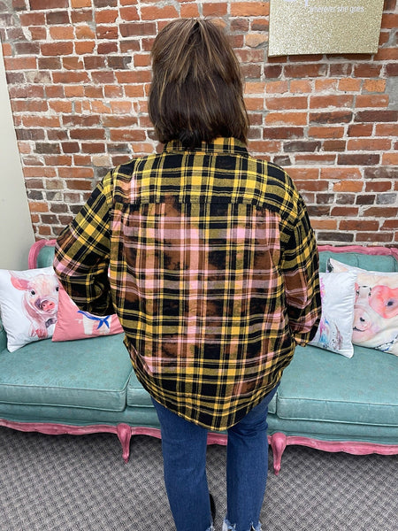 Distressed Flannel Mustard The Sparkly Pig flannels
