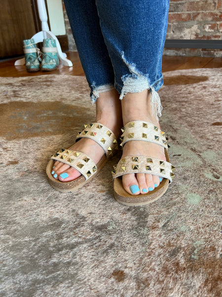 Hair on Hide Leather Sandals The Sparkly Pig Shoes
